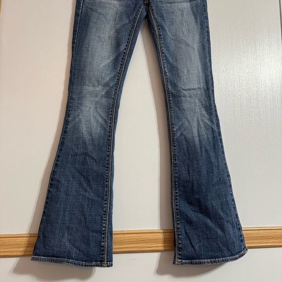 American Eagle Outfitters Artist Super Stretch Dark Blue Flare Jeans Size 00 - Picture 5 of 10